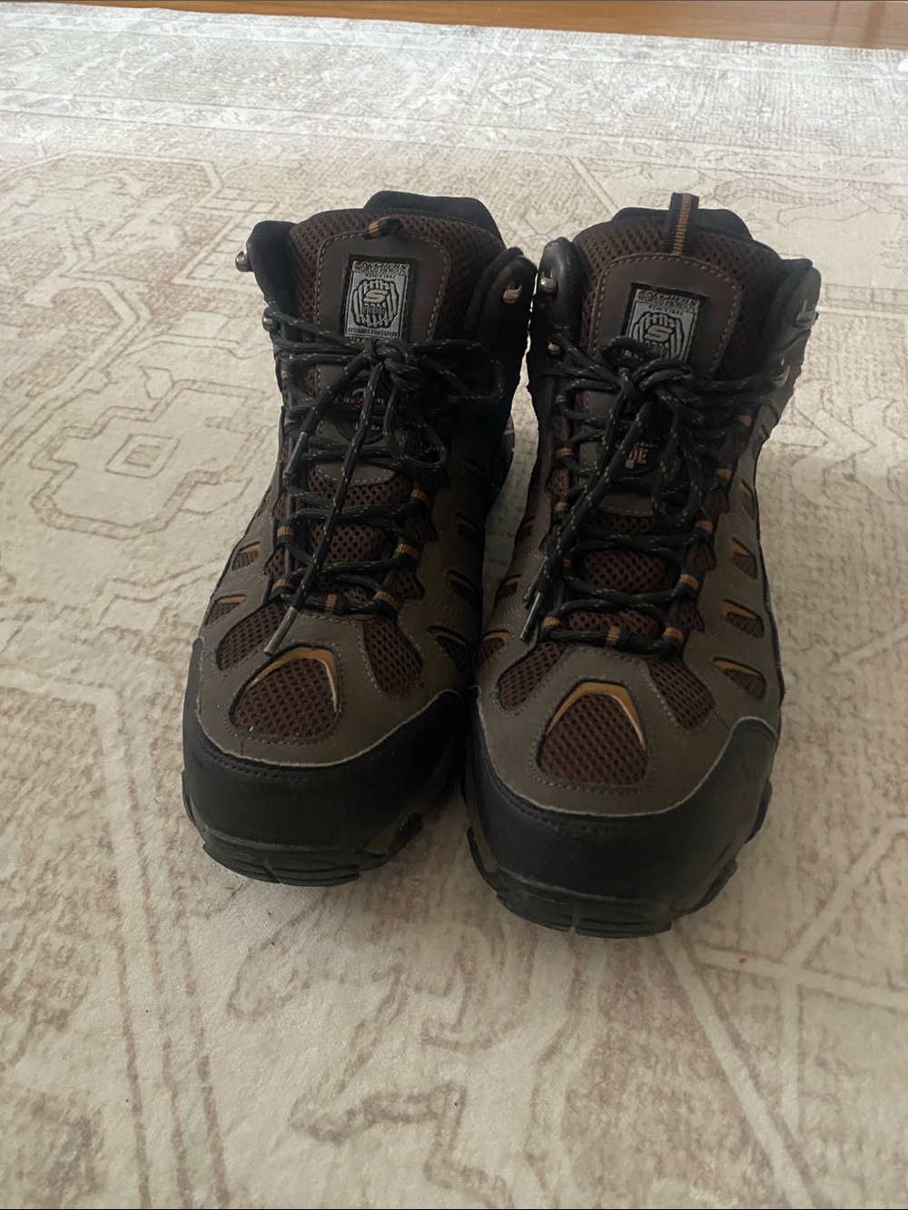 Skechers Men's Brown and Black Hiking Boots